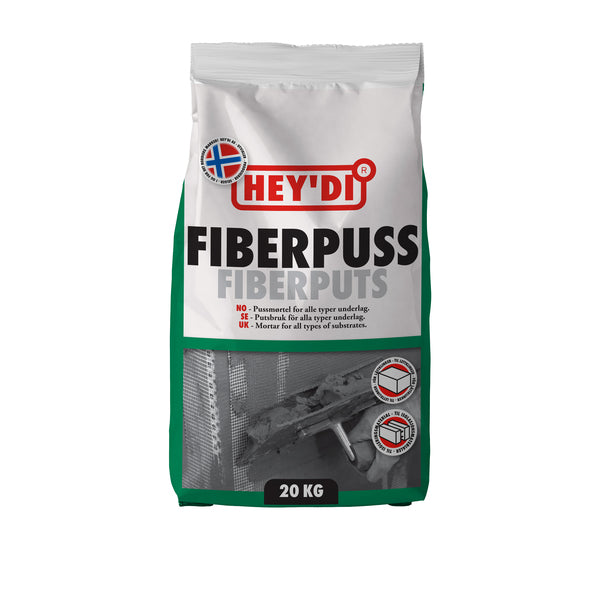 Heydi Fiberpuss er en tørrmørtel laget av spesialsementer, kalk, gradert sand og tilsetningsstoffer og benyttes til pussing inne og ute på alle typer underlag som mineralull, EPS- og XPS-polystyren, som har tilstrekkelig styrke som pussbærer og på vegger av lettklinker, betong, puss og tegl. Heydi Fiberpuss tilfredsstiller CSIII i NS-EN 998.1