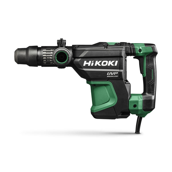 3-posisjons kombihammer fra HiKOKI med antivibrasjonsteknologi, SDS-max og 1150W motor for bruk i harde materialer som betong og ulike steinmaterialer. TEKNISKE DATA Effekt: 1.150W Spenning: 230V/240V Hastighet uten belastning: 250-500 1/min. Slagenergi: 9,2 J Slaghastighet ubelastet: 2800 1/min. Verktøyholder: SDS-Max Kjerneborkapasitet: 105 mm Kapasitet i betong: 40 mm Vibrasjonsutslippsverdi ah (slagborebetong): 10,9 Vibrasjonsusikkerhet K (slagborebetong): 1,5 Vibrasjonsutslippsverdi ah (bygningsbeto...