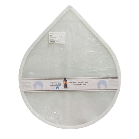 GLASSPLATE D114 B94CM 6mm Form G  KLART GLASS DRÅPE image