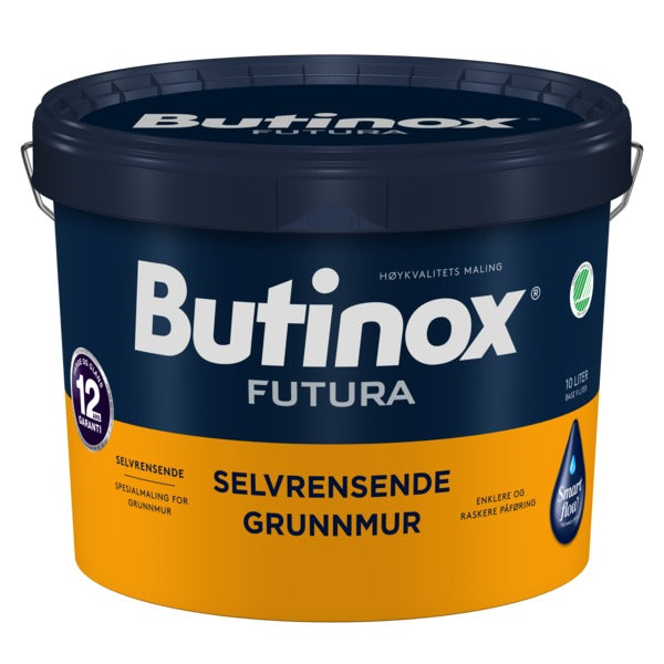 Spesialmaling til grunnmur og sokkeletasje. Malingen danner en hydrofil overflate. Dette gir selvrensende egenskaper og dermed langvarig nymalt og rent utseende, samt effektiv beskyttelse mot sopp og alger. Smart Flow Technology gjør at malingen får en kremaktig konsistens som er lett å påføre. Malejobben blir enklere og raskere, med mindre drypp og søl. Produktet gir 12 års garanti på farge og glans. image