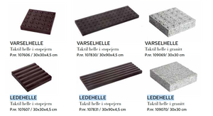 Granitt ledehelle (30 x 30 cm)