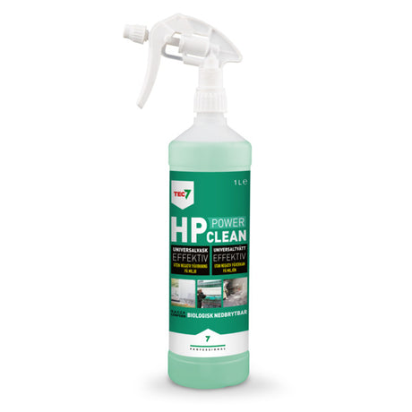 HP CLEAN er en universal, kraftig og effektiv rengjører og avfetter med mild duft som erstatter mange forskjellige spesialvaskemidler og sikkert fjerner ubehagelig lukt og naturlig forurensning (organisk smuss). Den er basisk/alkalisk (og dermed syrefri), biologisk nedbrytbar og tilfredsstiller HACCP-normen*, noe som derfor gjør den trygg i bruk for mennesker, dyr og miljø. Dette gjør HP CLEAN meget godt egnet til bruk i kjøkken, ved dyrehold og næringsmiddelproduksjon. Avhengig av type overflate som ska...