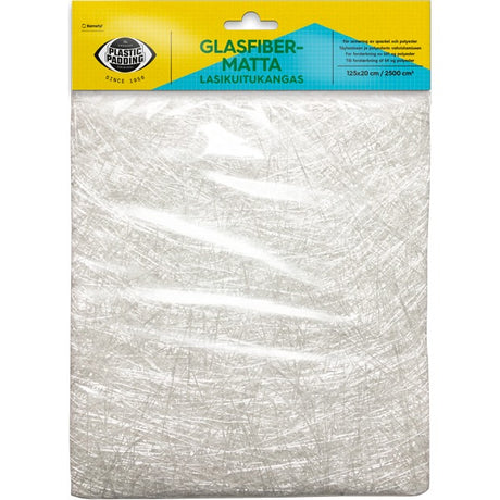 Glassfiberteppe for å reparere store skader på for eksempel båter, surfebrett, biler, snøscootere etc. Armering for sparkel, polyester och båtplast. Kan brukes sammen med Gelcoat Filler, Leak Sealer eller som et supplement til Reparasjonssettet. image