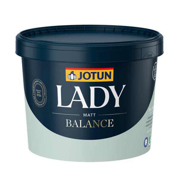 LADY Balance gir deg vakre, matte vegger og godt inneklima. Den vakre, matte overflaten lar fargenes naturlige og harmoniske nyanser komme frem og gir deg rom det er godt å være i. LADY Balance lukter minimalt og er godkjent av Eurofins Indoor Air Comfort Gold. image