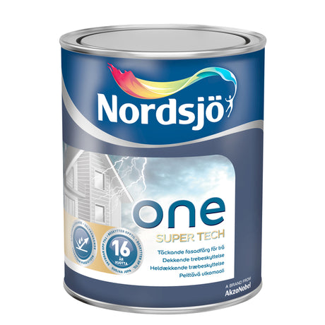Underlaget skal være tørt (maks 16 vekt-%) og rengjort. For beste resultat skal nytt tre impregneres med Tinova Wood Base Oil. Stryk hele konstruksjonen med Tinova Primer Exterior. Mal deretter konstruksjonen 2 ganger med One Super Tech. Tidligere malte flater vaskes og skylles rent for såperester. Løst sittende maling og gråtre skrapes /slipes bort. Trerene flater impregneres med Tinova Wood Base Oil og grunnes med Tinova Primer Exterior og ferdigstrykes med One SUper Tech 2 ganger. Før godt om malingen...