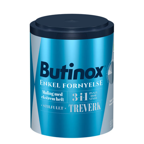BUTINOX Stilfullt Treverk 15 er en silkematt ren akrylmaling for innvendig treverk. Malingen er slitesterk, vaskbar, har ekstrem heft og tørker raskt. Malingen kan benyttes som grunning, mellom- og toppstrøk på panel, dører, vinduer, lister og innredninger. Malingen har ekstremt god heft og trenger ingen grunning image