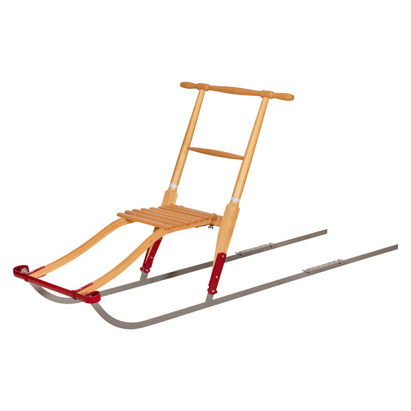 En sparkmodell med lang historie. Rygg og sete i lakkert treverk, som oser av kvalitet og tradisjon. Meier i grålakkert spesialstål, for super smidighet, styrke og lang levetid. H: 83cm / L: 194cm / B: 60cm image