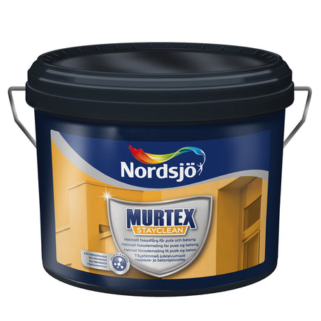 Murtex Stay Clean er en helmatt fasademaling beregnet for utvendig maling på betong, lettbetong og mur/puss. Takket være nanoteknologi blir fasaden selvrensende, noe som betyr at regn vil fjerne smuss og begroing fra overflaten. Underlaget skal være fast og rent for smuss, fett og andre forurensninger. Porøse og smittende underlag seises med Murtex Hydro Primer. Påfør 2 strøk Murtex Stay Clean. Rør godt om i malingen før bruk. Mal aldri under +5 °C eller når luftfuktigheten er høyere enn (>80%). image