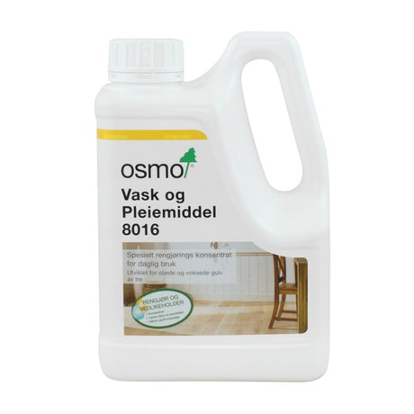 Osmo Vask og Pleiemiddel er spesielt utviklet for rengjøring av overflater behandlet med Osmo Hardvoks-Olje. Passer også til lakkerte gulv, stein, vinyl og andre vanntette overflater. Meget effektiv for rask, enkel og grundig rengjøring. Tilsett en kork til en liter vann og vask gulvet med en lett fuktet mopp. De naturlige oljene tilsatt produktet forhindrer gulvet i å tørke ut. image