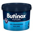 Butinox Futura Selvrensende Maling er en høyteknologisk maling med selvrensende egenskaper som gir et varig nymalt og rent utseende, samt effektiv beskyttelse mot sopp og algeangrep. 

Butinox Futura Selvrensende Maling gir 12 års garanti på farge og glans. Produktet oppfyller nordiske miljøkrav og har fått tildelt miljømerket Svanen. 
Malingen danner en hydrofil malingsfilm som gjør at svertesopp 