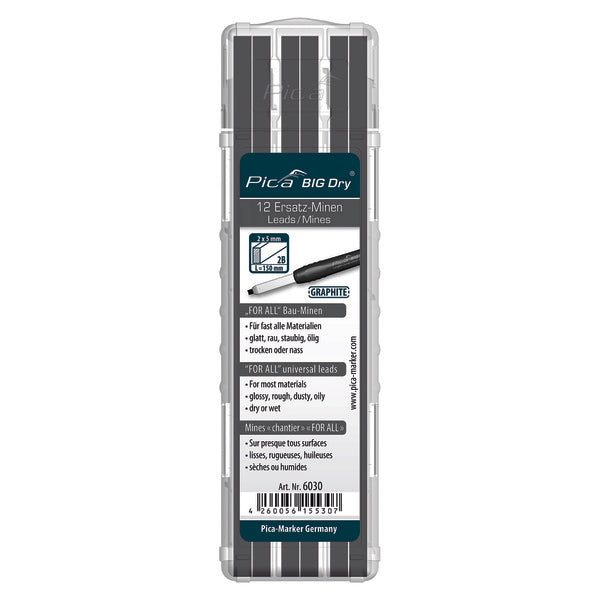 Pica Big Dry Refill, 12 x graphite grå image
