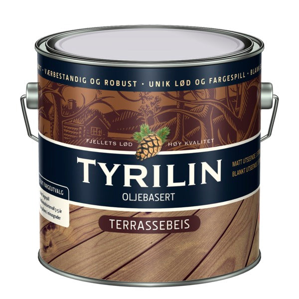 Ett spesialutviklet produkt for å gi vakkert fargespill og tåle et tøft norsk fjellklima. Beisen er laget av utvalgte oljer og tretjære, og inneholder aktive midler mot overflatesopp. Terrassebeisen er ekstra forsterket med UV-filter image