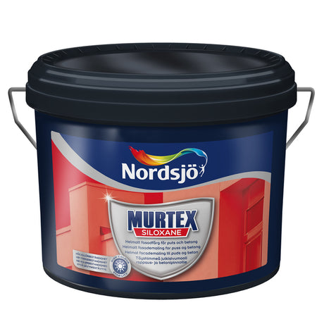 Murtex Siloxane er en helmatt fasademaling beregnet for utvendig maling på betong, lettbetong og mur/puss. Murtex Siloxane holder svært lenge på farge. Underlaget skal være fast og rent for smuss, fett og andre forurensninger. Porøse og smittende underlag seises med Murtex Hydro Primer. Påfør 2 strøk Murtex Siloxane. Rør godt om i malingen før bruk. Mal aldri under +5°C eller når luftfuktigheten er høyere enn (>80%). image