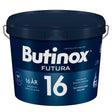 Butinox Futura 16 er bygget på en helt ny generasjon akrylteknologi og kan dermed gi hele 16 års garanti på farge og glans. Eksteriørmalingen er testet under ekstreme klimatiske forhold, både i solrike Florida og i Norge. Langtidstester viser at Butinox Futura 16 er imponerende 55% bedre på farge og glans enn tradisjonell maling. Malingen danner en hydrofil overflate. Dette gir selvrensende malingsfilm og dermed langvarig nymalt og rent utseende, samt effektiv beskyttelse mot sopp og alger. Smart Flow Te...